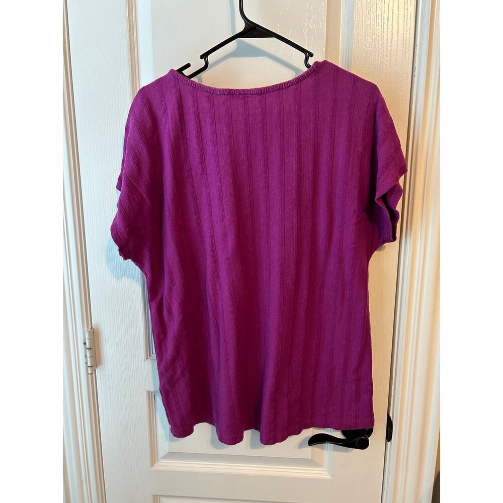 Soft Surroundings Short Sleeve Pullover Top Embroidered M - Picture 2 of 4